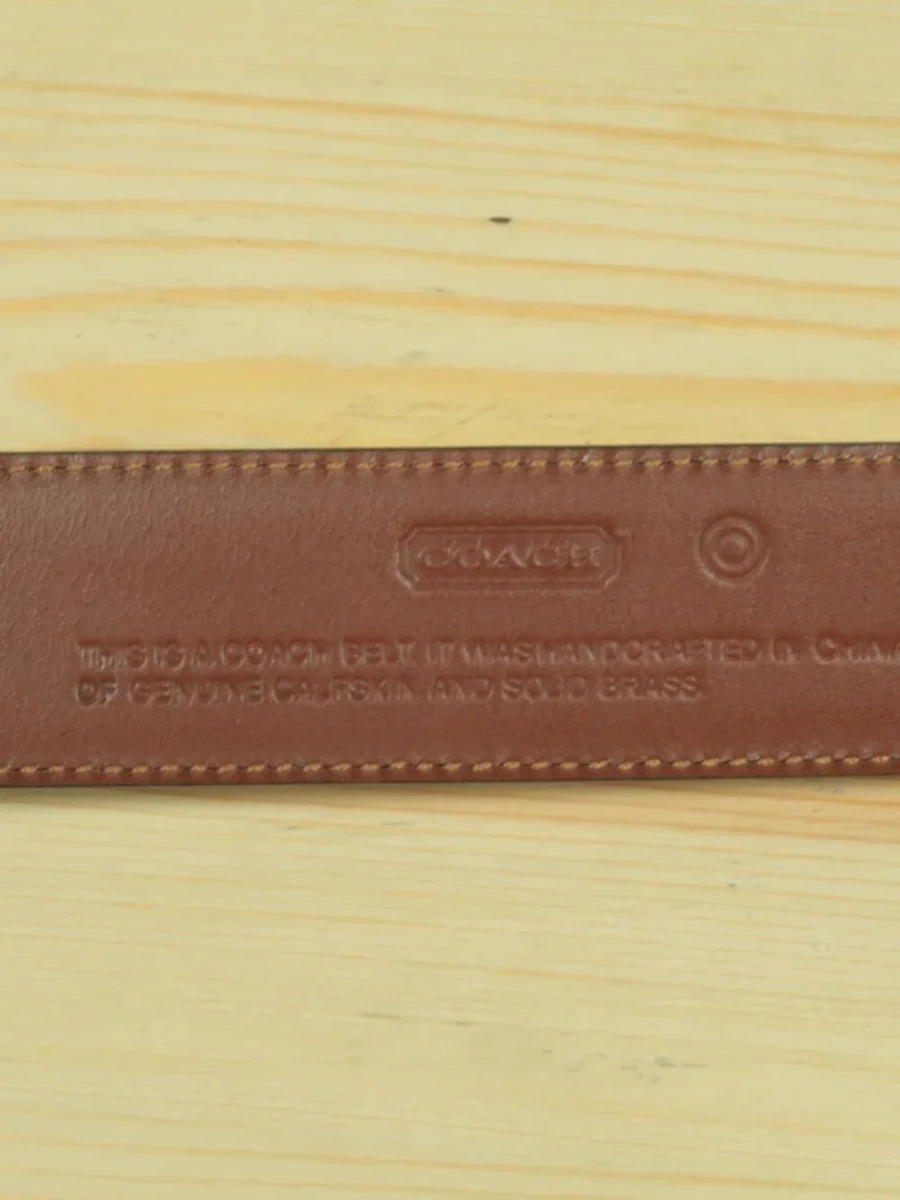 Coach Genuine Calfskin Dress Belt 5953 Mens 40 Brown